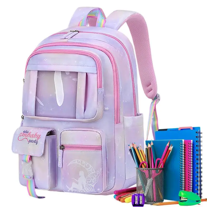 

Backpack For School Girls Waterproof Bunny School Backpack Large Capacity Comfortable Lightweight School Bags Ergonomic For