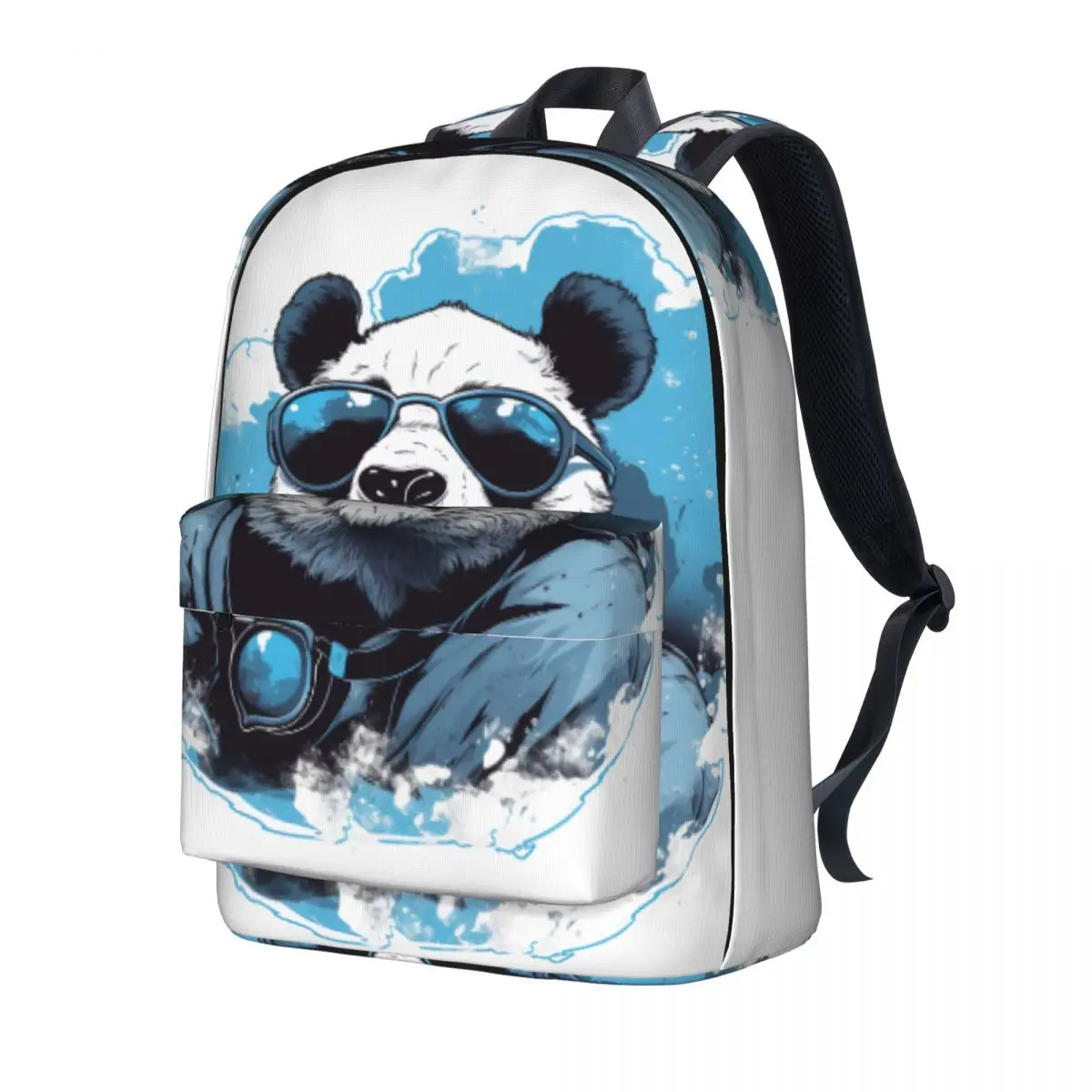

Panda Backpack Sky Scape Animal With Glasses Kawaii Backpacks Unisex Hiking Big High School Bags Custom Rucksack