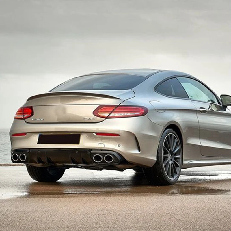 Для C63 AMG Диффузор с насадками выхлопных газов для Mercedes Benz W205 C205 Coupe 2-дверный C200 C300