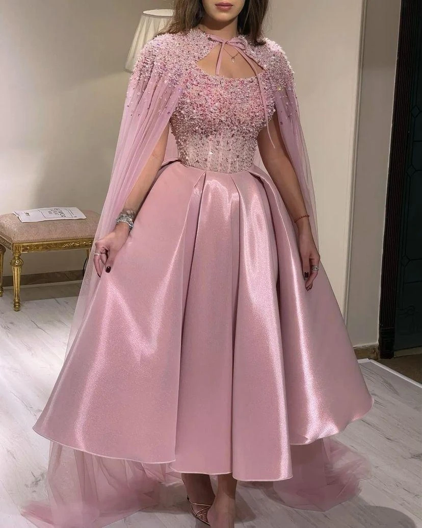 

Santorini Ankle Length Prom Dresses 2023 Handmade Beaded Off Shoulder Vestidos De Noche Long Tulle Wraps Pageant Party Evening