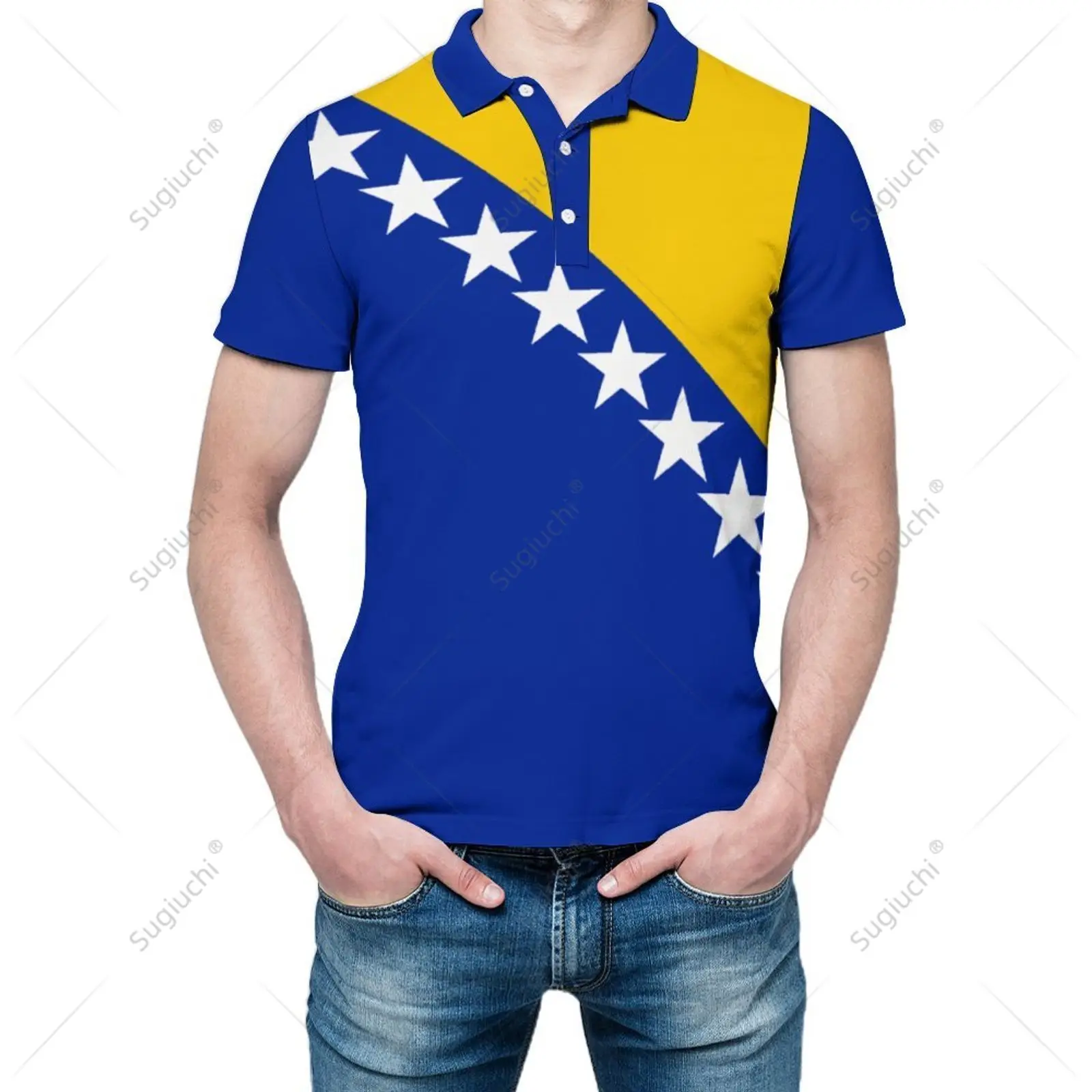 Мужские спортивные костюмы-поло с коротким рукавом и 3D-принтом