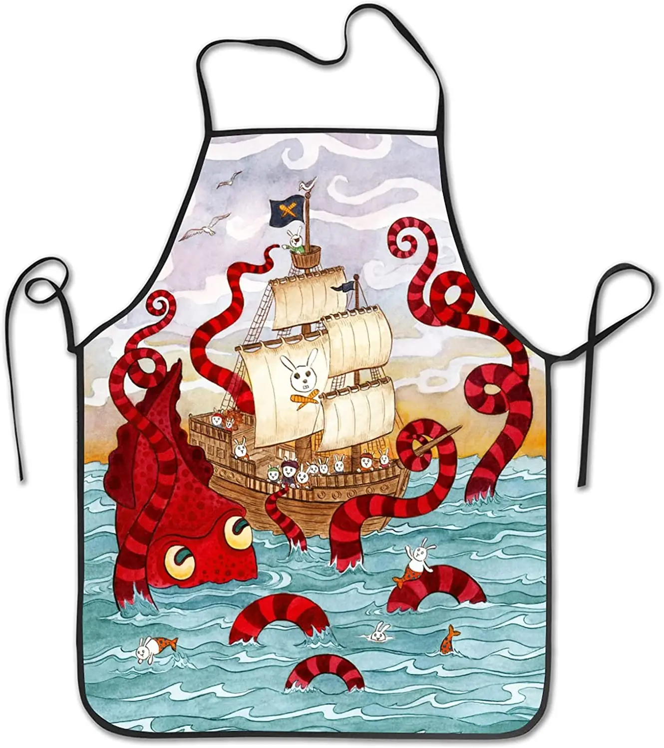 

Кухонный Фартук с кроликом, русалочкой, пиратом, осьминогом