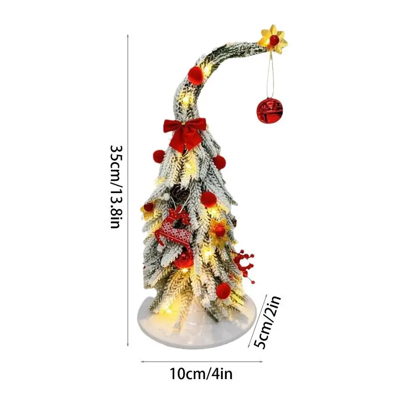 Настольная рождественская елка 13 8 дюйма маленькая искусственная гибкая со