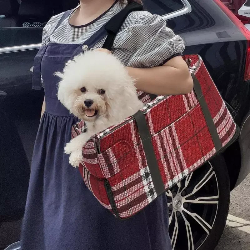 

2023NEW Car Pet Safety | Car Armrest Box Pet Carrier | Pet Safety Carrier and Car for Small Puppies Dogs and Cats Outdoor Shor