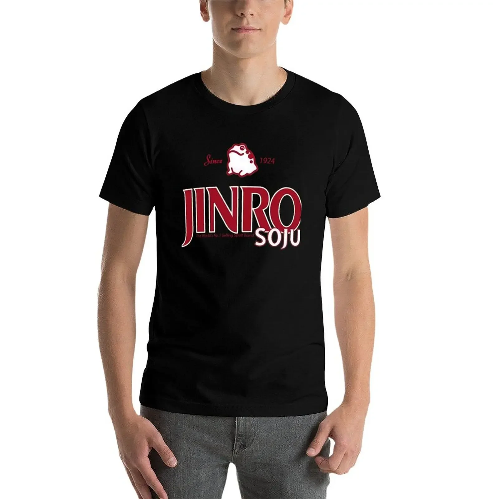 Фото Camiseta coreana con logo de bebida famosa Jinro Soju, ropa para hombre, camisetas de gran tamaño, top de verano para hombre, ro №3