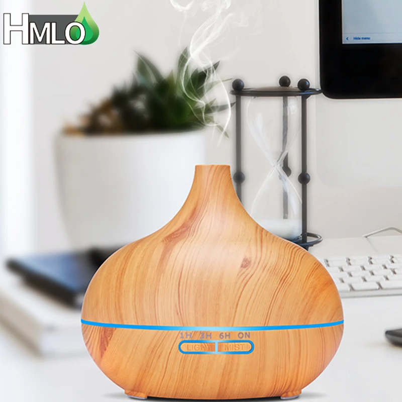 Enlarge 550ML Electric Aroma Diffuser Essential Oil Diffuser Air Humidifier Ultrasonic Remote Control Color LED Lamp Mist Maker Car Home