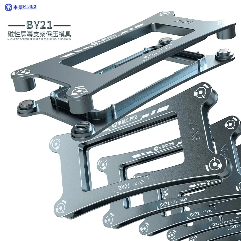 MIJING BY21 kaca laminasi kaca layar LCD, cetakan belakang фонарики penahan tekanan bingkai LCD magnetik for IPhone X 11 12