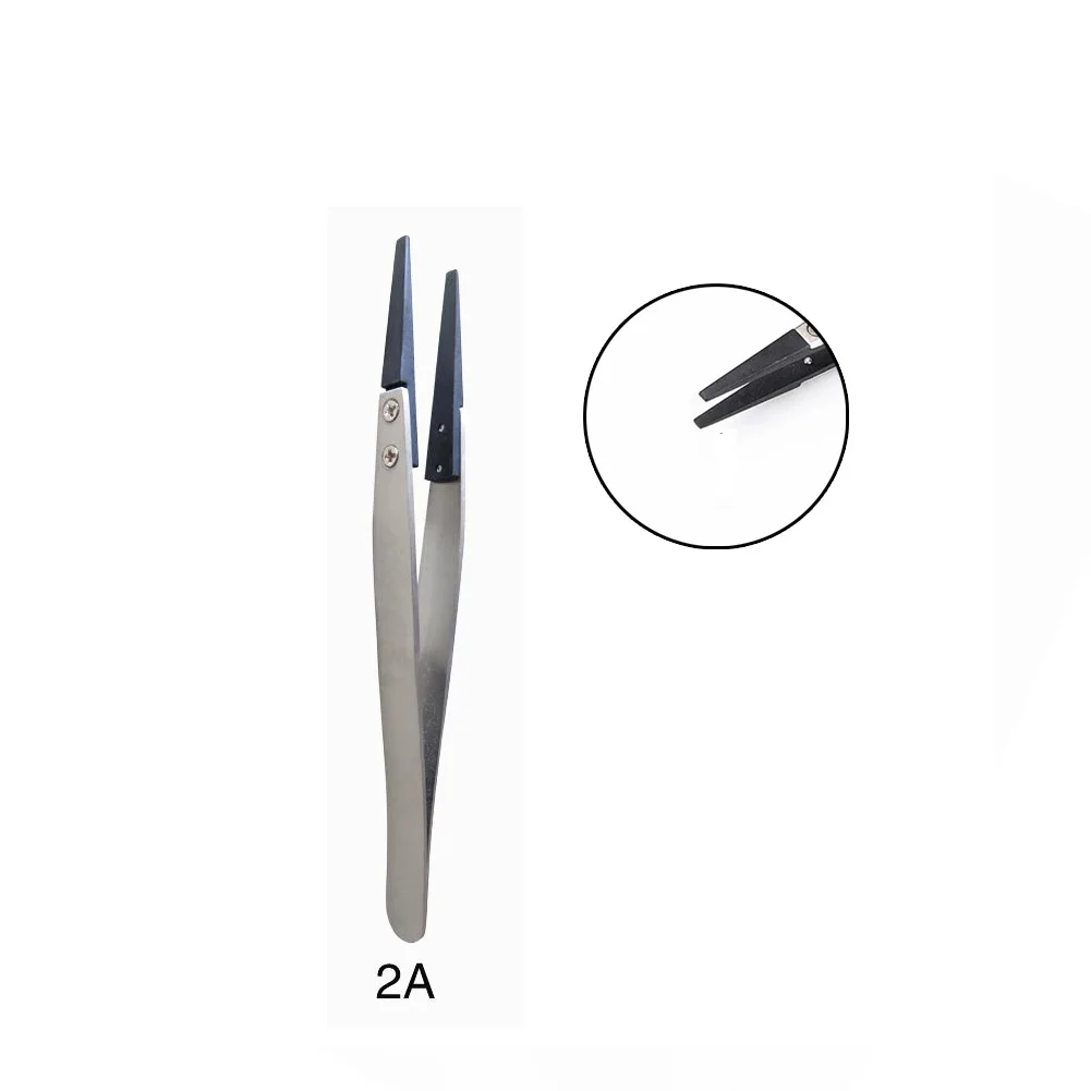 

Anti-Static Tweezer With Replaceable Tip Stainless Steel Carbon Fiber Conductive Curved Straight Tweezers Picking Tool