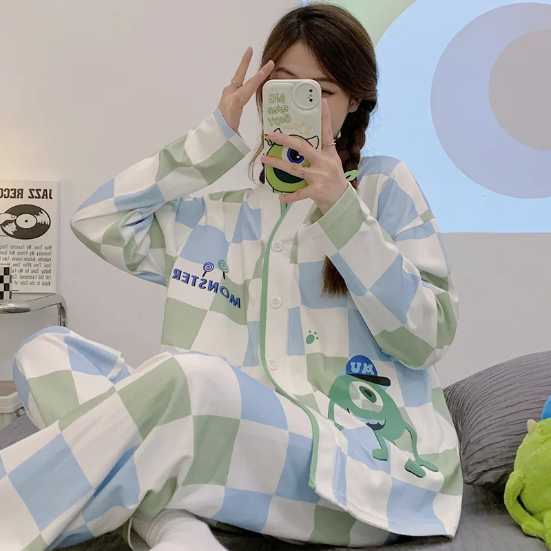 2023 New Arrival Long Sleeve Pajama Sets for Women V-neck Lovely and Fashionable night wears Home Outfit Women pajama Two-piece