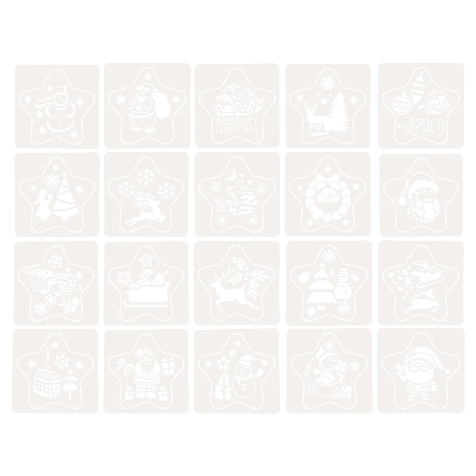 

20pcs Craft Drawing Tools Painting Supplies Hollow-out Painting Templates for Shop