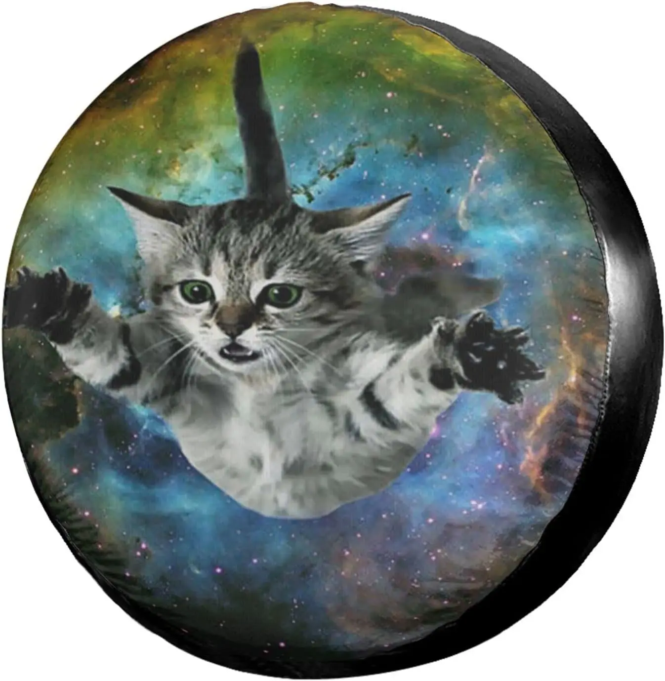 

Delerain Starry Sky Cat Spare Tire Covers for Car RV Trailer SUV Truck and Many Vehicle, Wheel Covers Sun Protector Waterproof