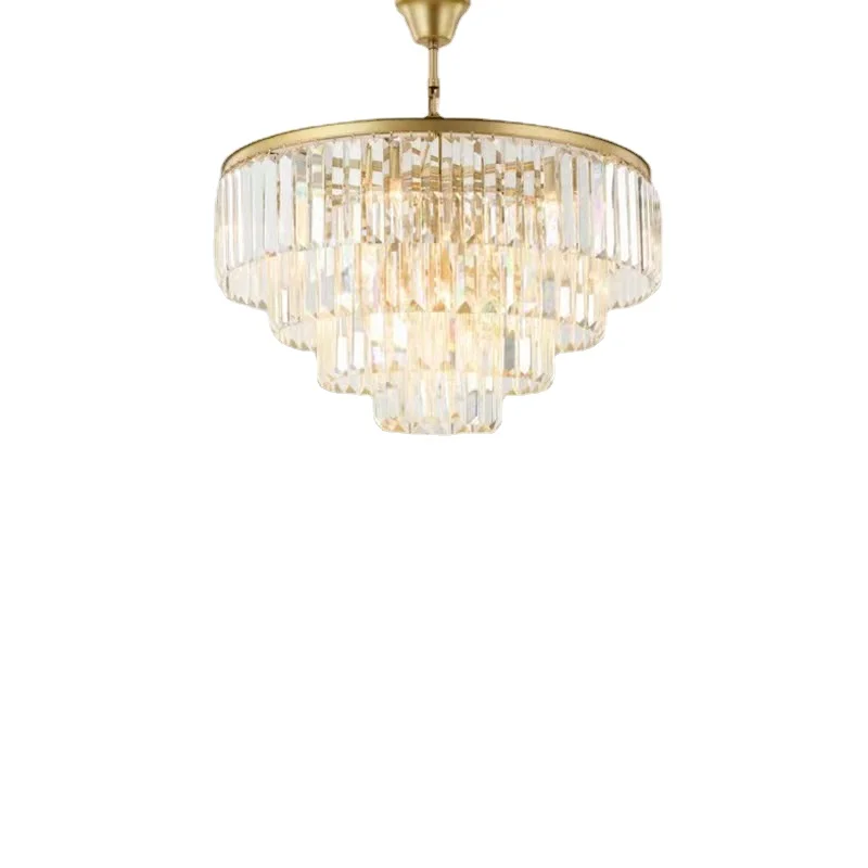 

Роскошная светодиодная хрустальная люстра для гостиной, Современный домашний декор, лобби-лампа, золотой подвесной светильник, круглая хру...