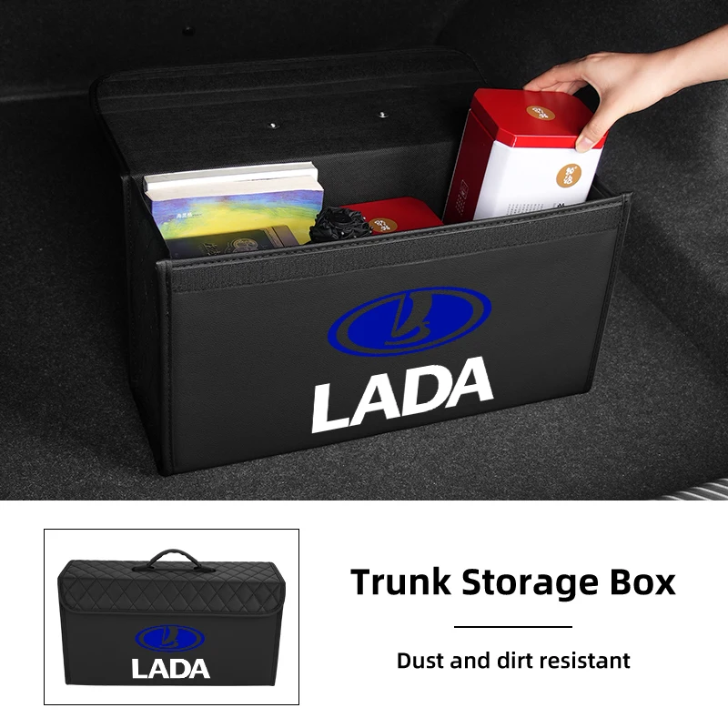 Car Trunk Organizer Leather Foldable Long Storage Box For Lada Priora Sedan Sport Kalina Granta Vesta Niva Largus Samara 2110