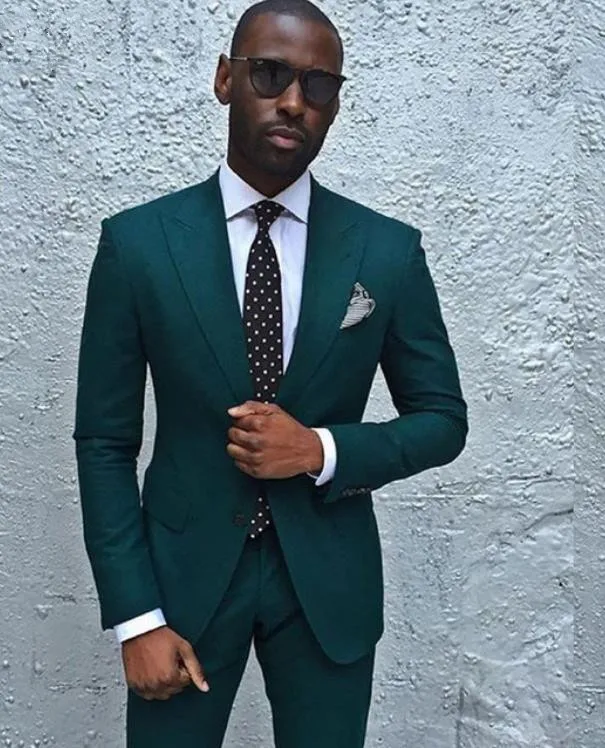 

Fashion Style men suit New Dark Green Men Suit Formal Business Tuxedos Men Wedding Suit 2pcs(Jacket+Pants)
