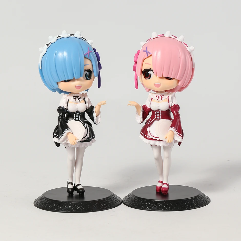 

Re Zero Q Posket Rem & Ram Q версия фигурки модели игрушки куклы подарок 2 шт./компл. 15,5 см