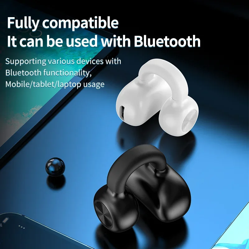 

Z28 Clip Ear Bluetooth Headset Wireless Single Handsfree Business Earbuds HiFi Stereo Waterproof Sports Earphones Headphones