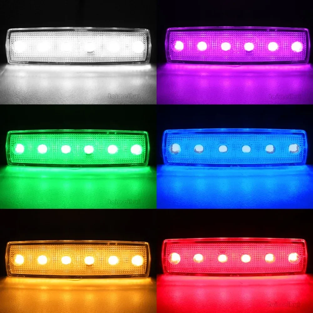 Фото Автомобильные внешние фонари LED 12 В/24 В 6 SMD LED Автомобили Автобус Грузовик Грузовик Боковой габаритный индикатор Низкий прицеп Задний сигнальный фонарь №1