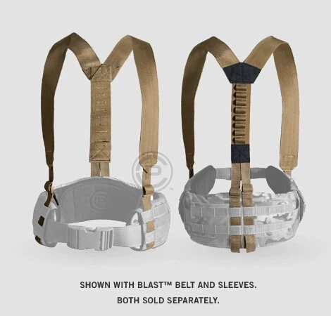 

SUNSNOW Crye Precision Suspenders CP Waist Strap Strap Multicam Wolf Brown Accessorized with AVS Waist Seal