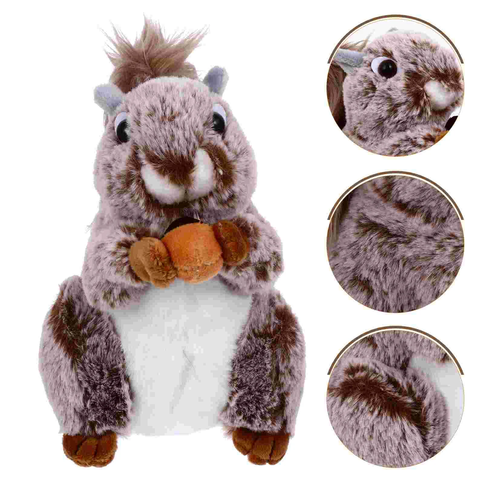 

Squirrel Plush Stuffed Animal Toy Toys Cartoon Soft Animals Kids Birthday Figure Ornament Pillow Pillows Children Republic Throw