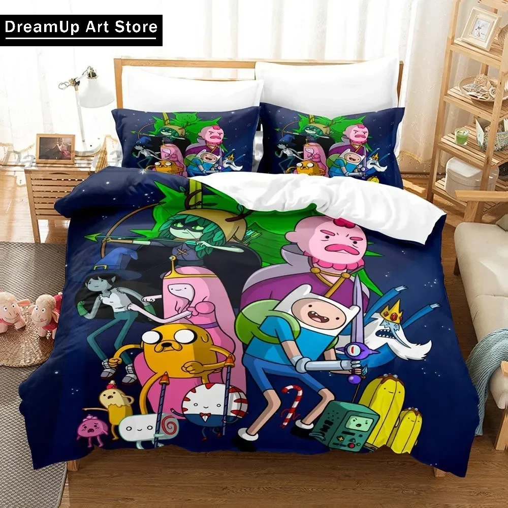 Фото Adventure Time Finn Jake The Dog Face Комплект постельного белья пододеяльник покрывало с наволочкой Twin Single Queen King Size для мальчиков и взрослых №3