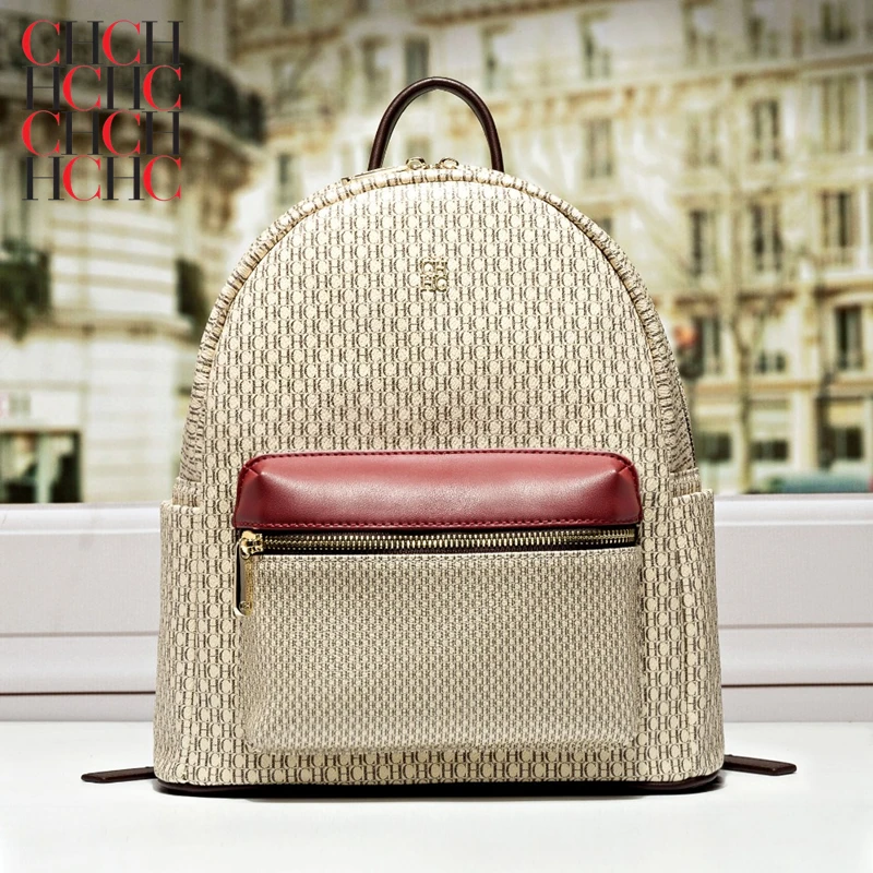 

Infinite Charm Ladies CHCH HCHC Luxury Brand 100% Leather Student School Bag 2022 New Famous Designer Casual Backpack Rucksack