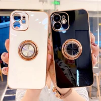 luxury phone magnetic case for iphone 13 12 11 pro max mini xs xr x s 7 8 plus 12pro iphone13 iphone12 cover with ring holder on