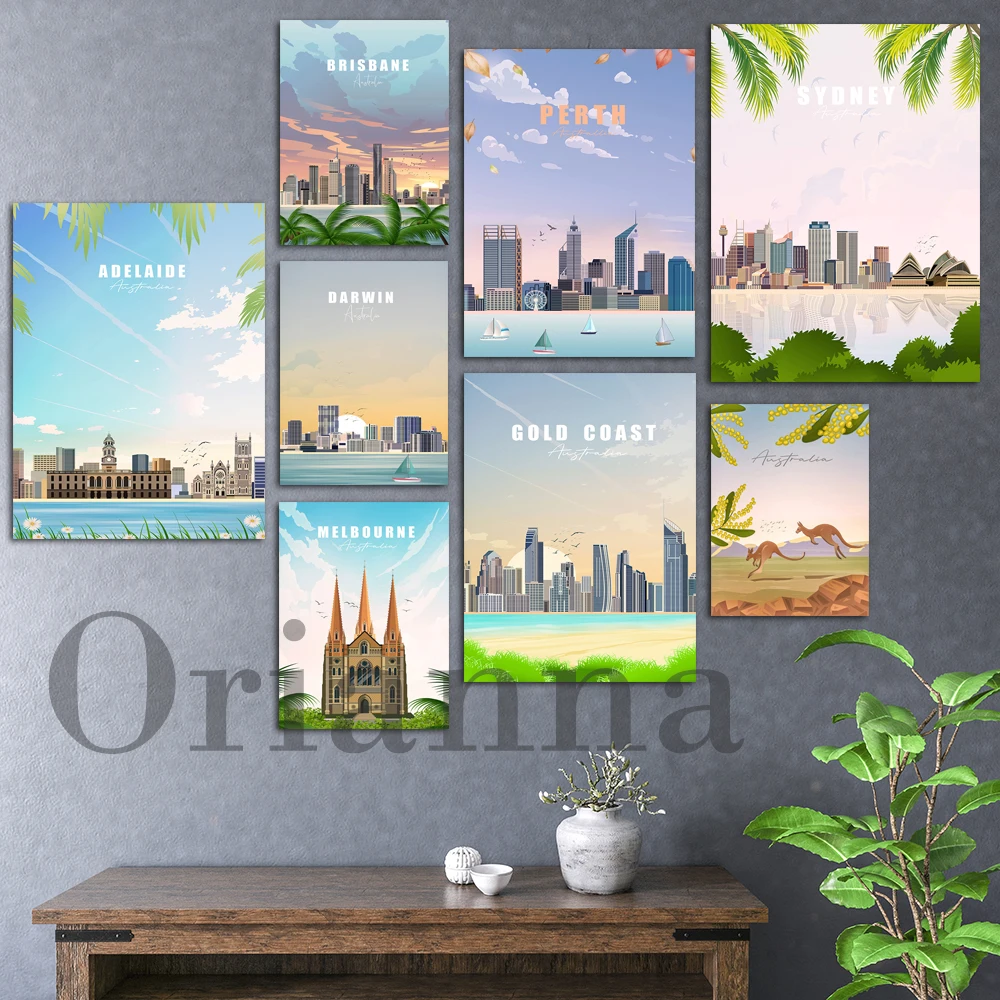 Австралия, принты для путешествий | Принт Брисбена | Постер Gold Coast | Сидней | Перт | Мельбурн, постер для путешествий для гостиной, Декор для дома