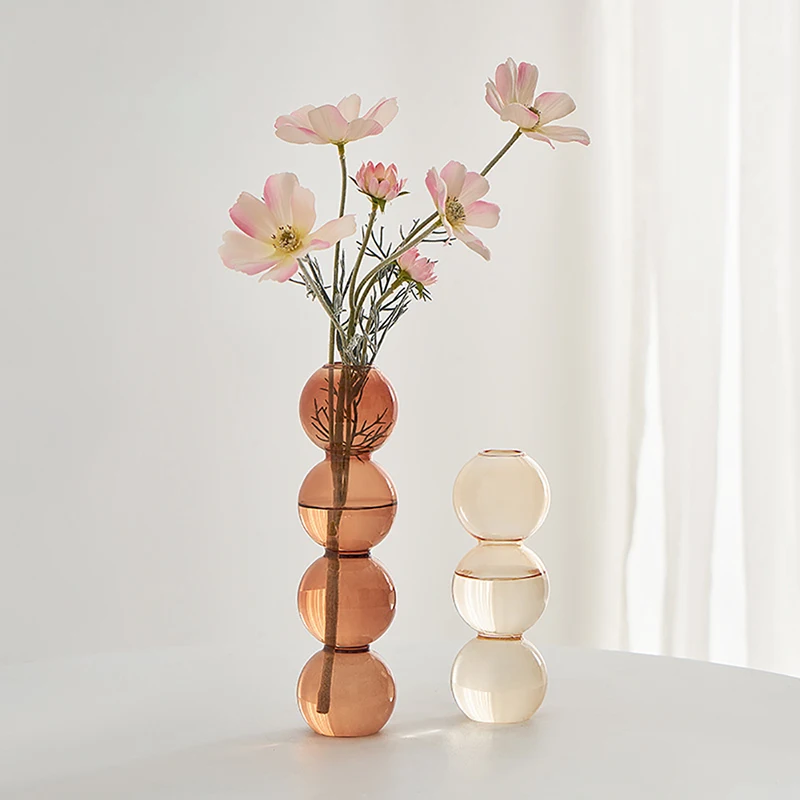

Glass Flower Vase Table Flowers Vases Nordic Home Decoration Transparent Clear Ball Vase Flower Pot Glasses For Plants Desktop