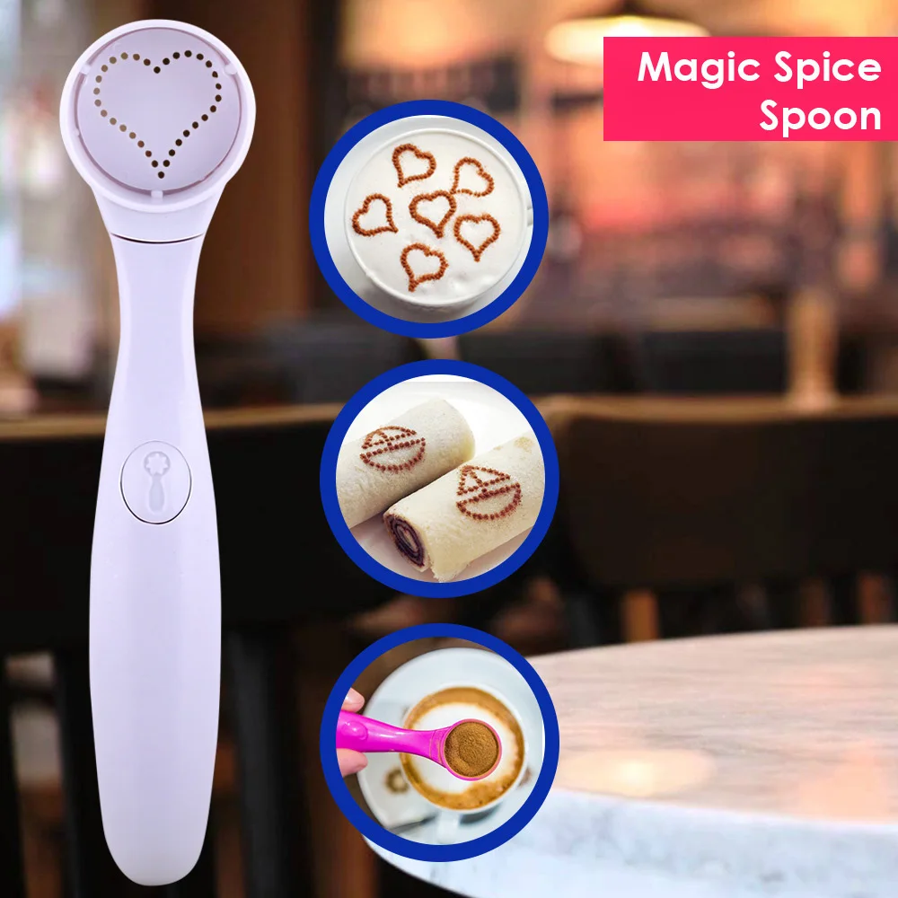 16 Kinds Of Patterns Electric Coffee Cake Printing Spoon Electric Portable Printing Machine Spice Spoon Coffee Stencils