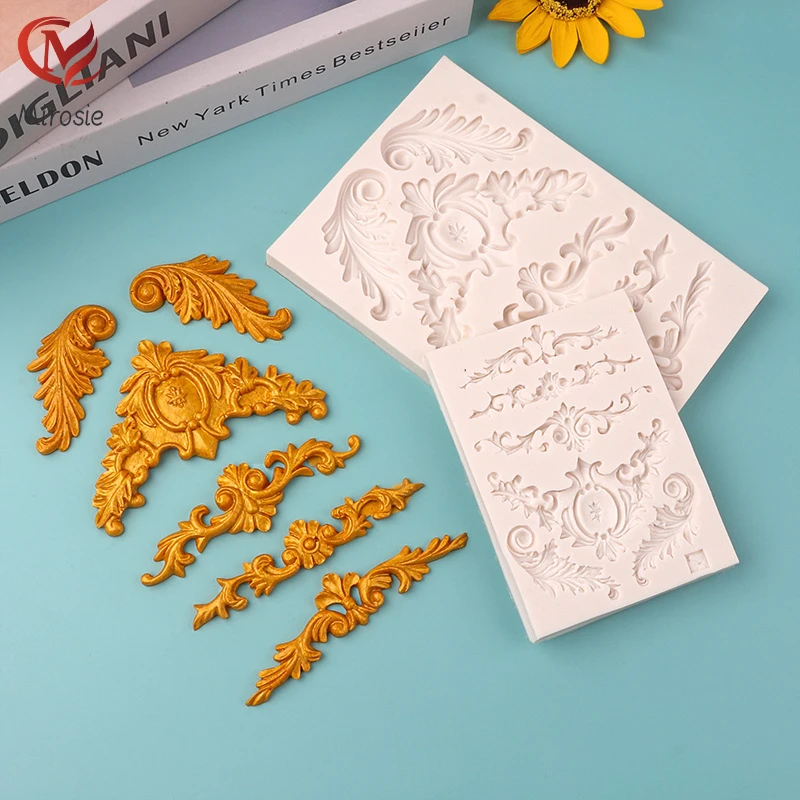 

Mirosie Diy Silicone Molds European-style Embossed Fondant Cake Silicone Mold Chocolate Border Decoration Cake Decorating Tools