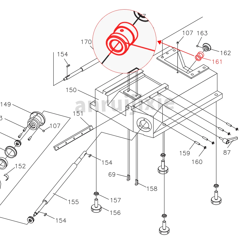Втулка приводного вала по оси Z втулка горизонтального SIEG SX3-161&ampJET JMD-3&ampBusyBee