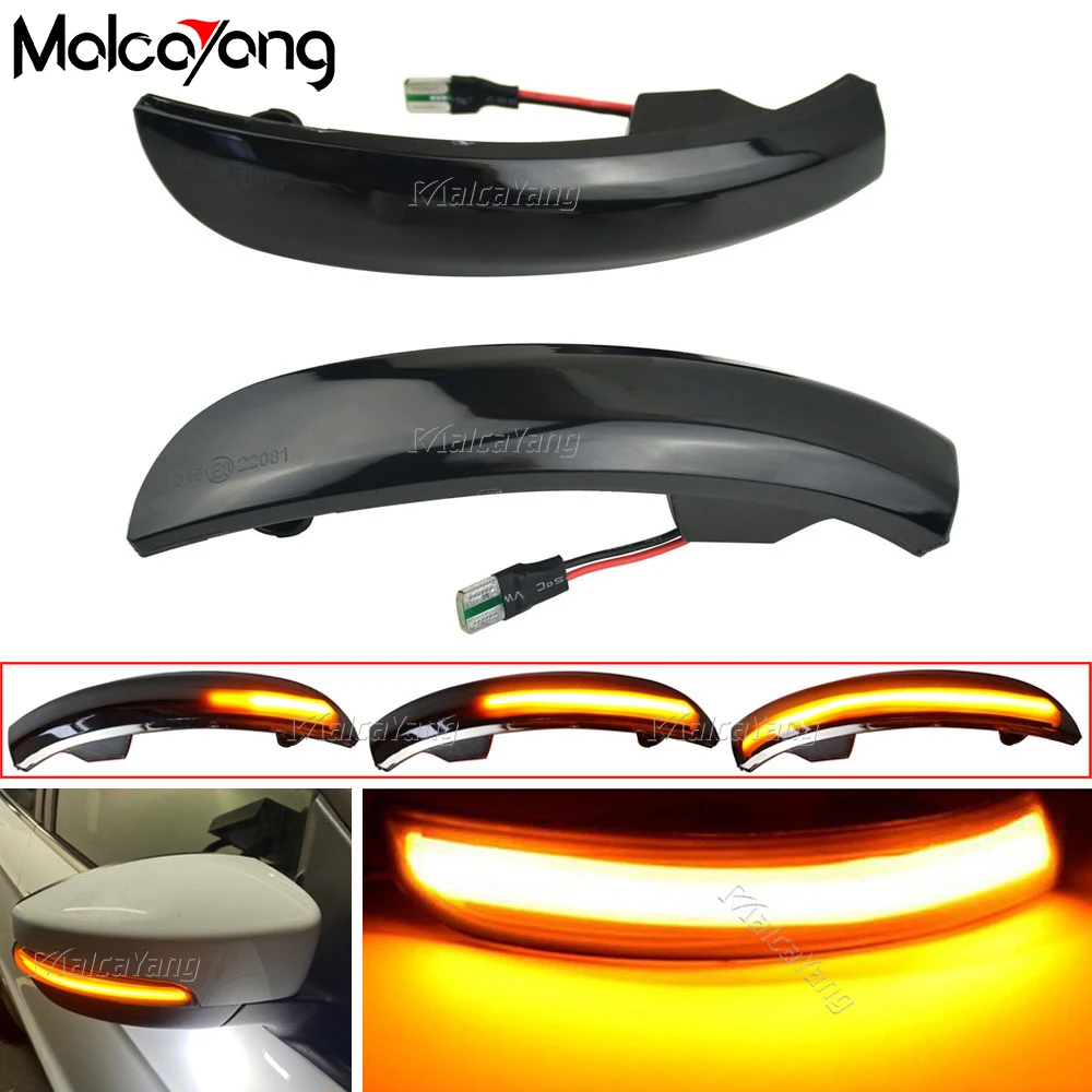 

2piece For Ford Escape Kuga II EcoSport 2013 - 2019 LED Flowing Rearview Mirror Indicator Flasher Lamp LED Turn Signal Lights