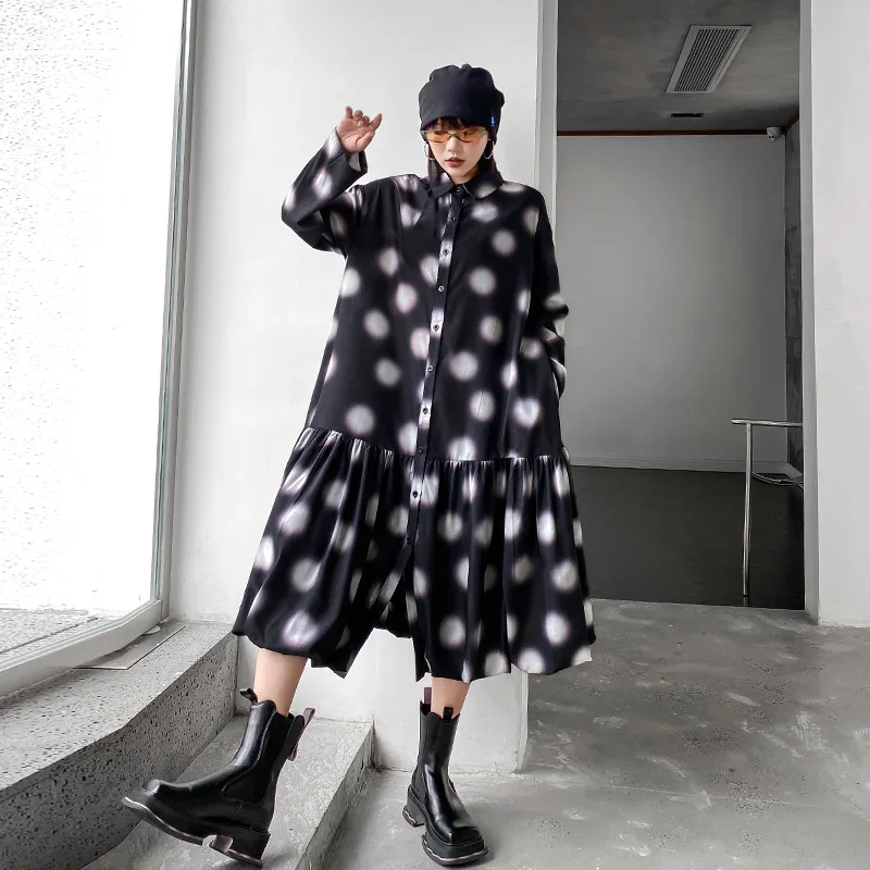 

SuperAen European Style Dress for Women 2022 Autumn New Loose A-line Streetwear Long Dress