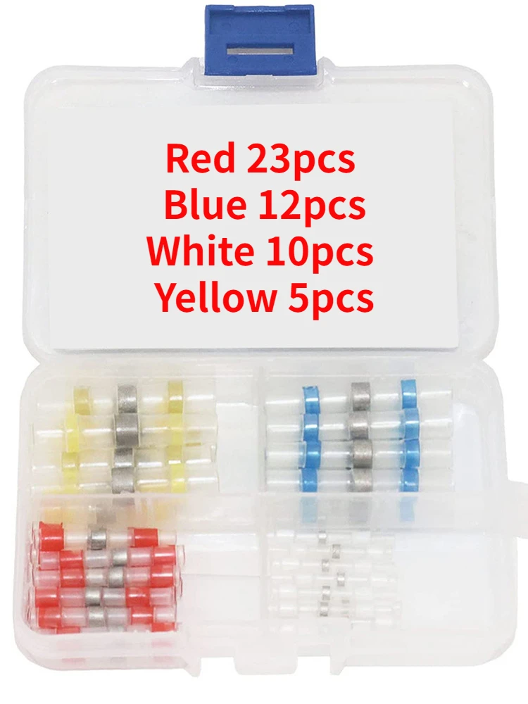 

Паяльное кольцо в коробке, термоусадочный стыковой Обжимной комплект, водонепроницаемый Изолированный автомобильный соединитель, 50 шт.