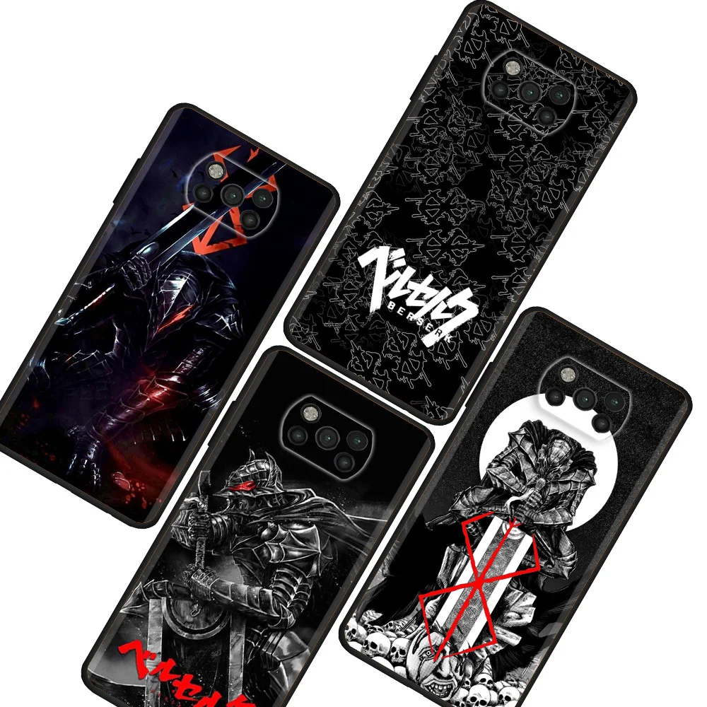 

Shockroof Protective Back Case For Xiaomi Mi Poco X3 NFC X4 Pro M3 M4 F4 C40 F1 F3 GT M5 C51 Phone Cover Berserk Guts Anime