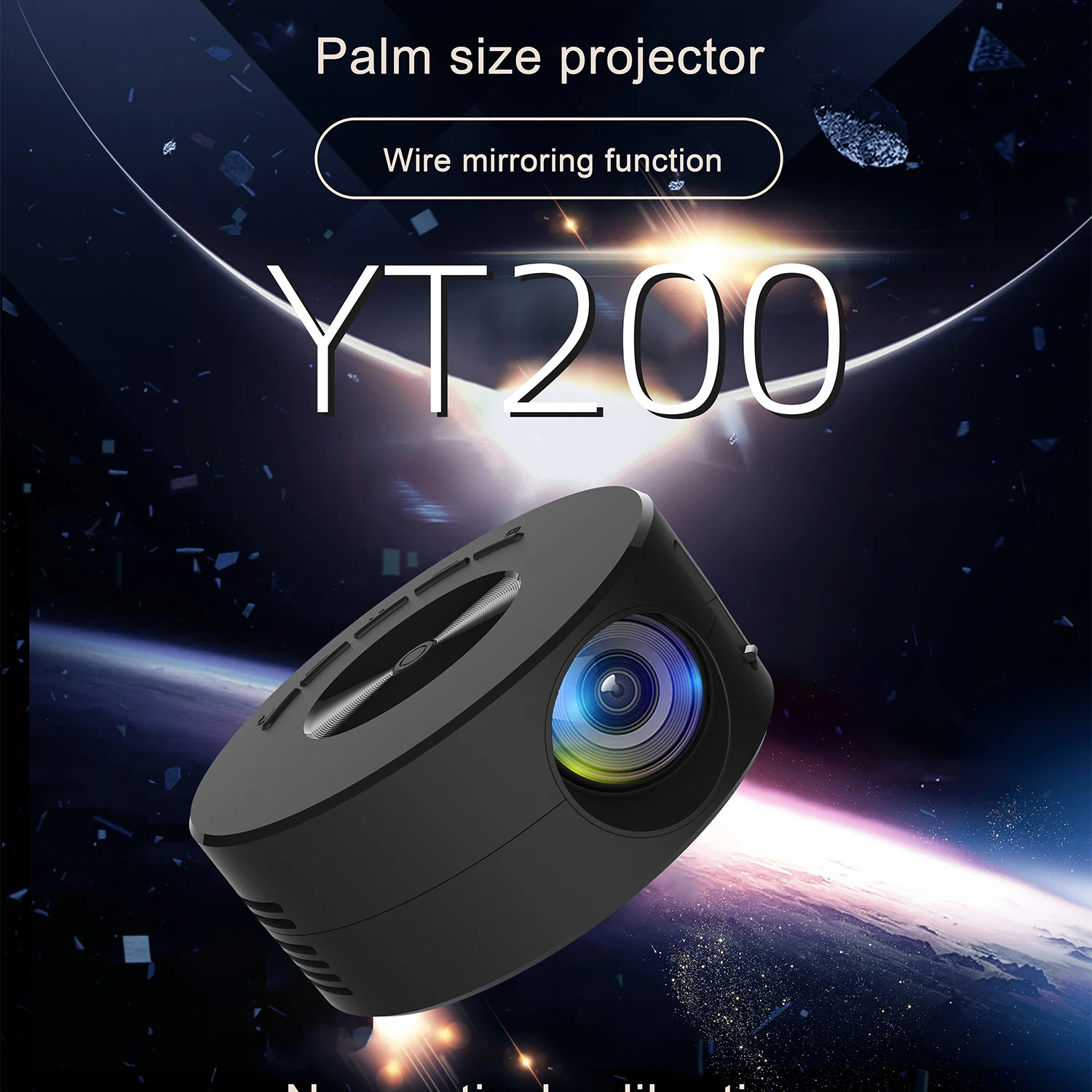 Светодиодный проектор YT200 с экраном совместимый проектором на 30000 часов
