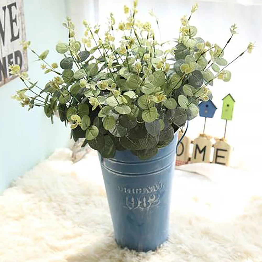 

Искусственное растение, искусственные листья эвкалипта, цветок для свадьбы, букет цветов, украшение для дома, фотография