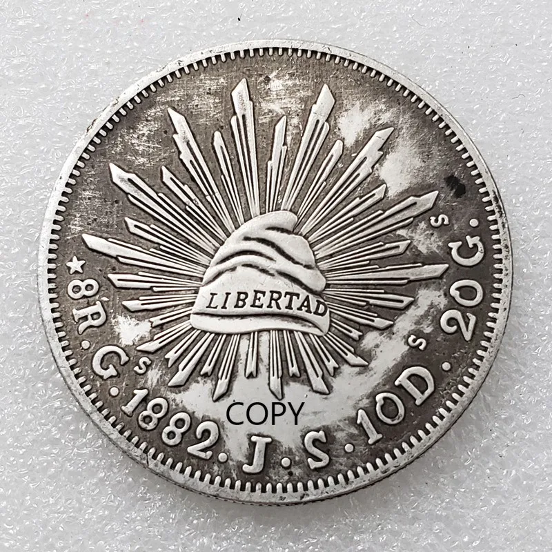 

Mexico 1882 45mm Silver Plated Commemorative Collector Coin Gift Lucky Challenge Coin COPY COIN