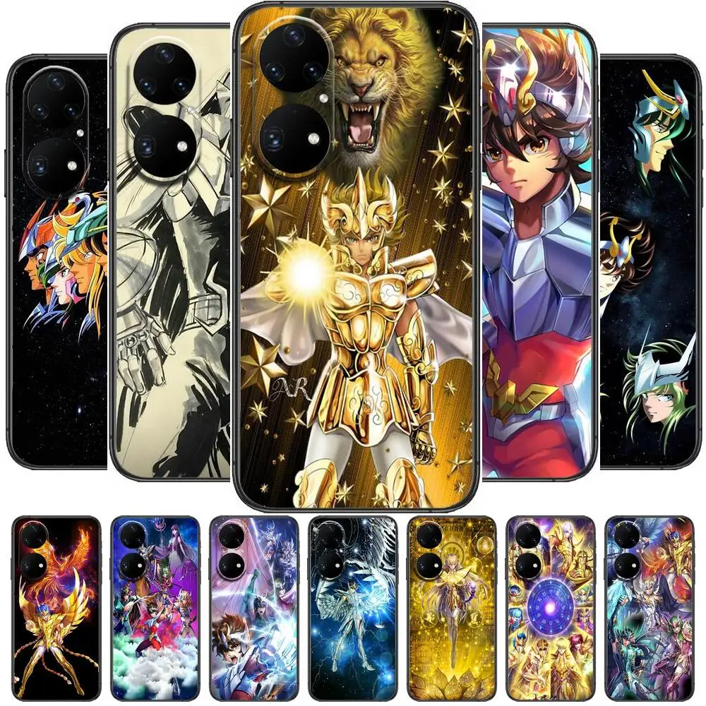 

Saint Seiya Anime Phone Case For Huawei p50 P40 p30 P20 10 9 8 Lite E Pro Plus Black Etui Coque Painting Hoesjes comic fas