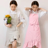flower shop coffee aprons pleated butterfly tail apron fashion simple home bib housework kitchen cooking pocket apron custom