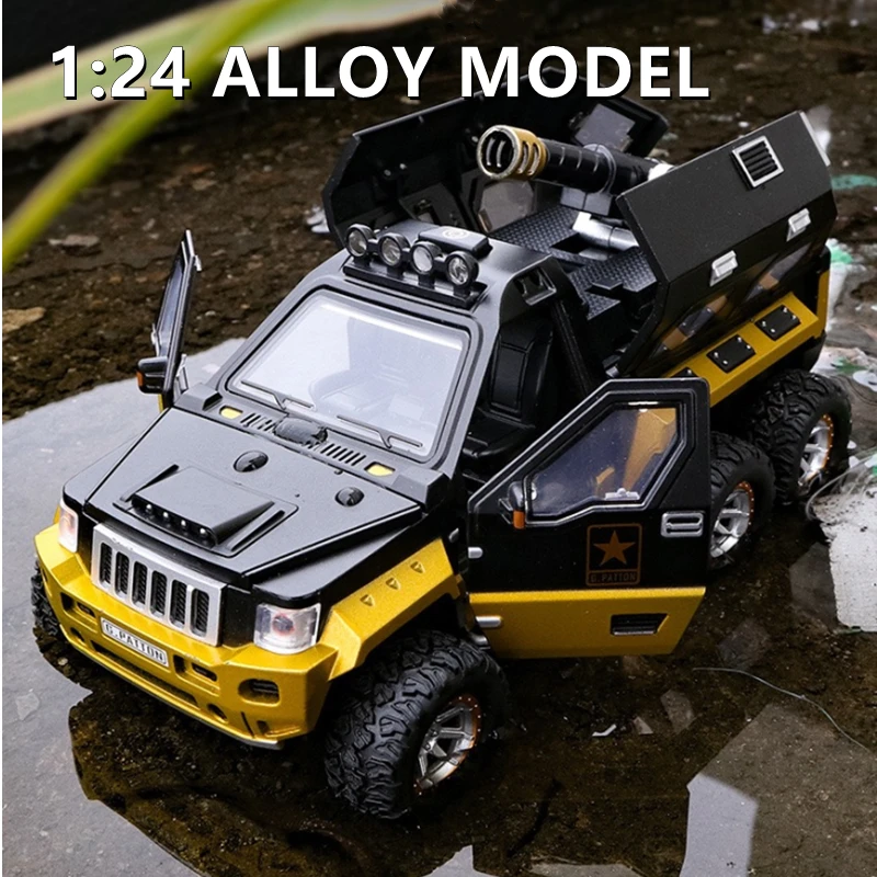 

1:24 Jeeps модифицированный бронированный автомобиль из сплава литой металлический игрушечный внедорожник модель автомобиля взрывозащищенны...