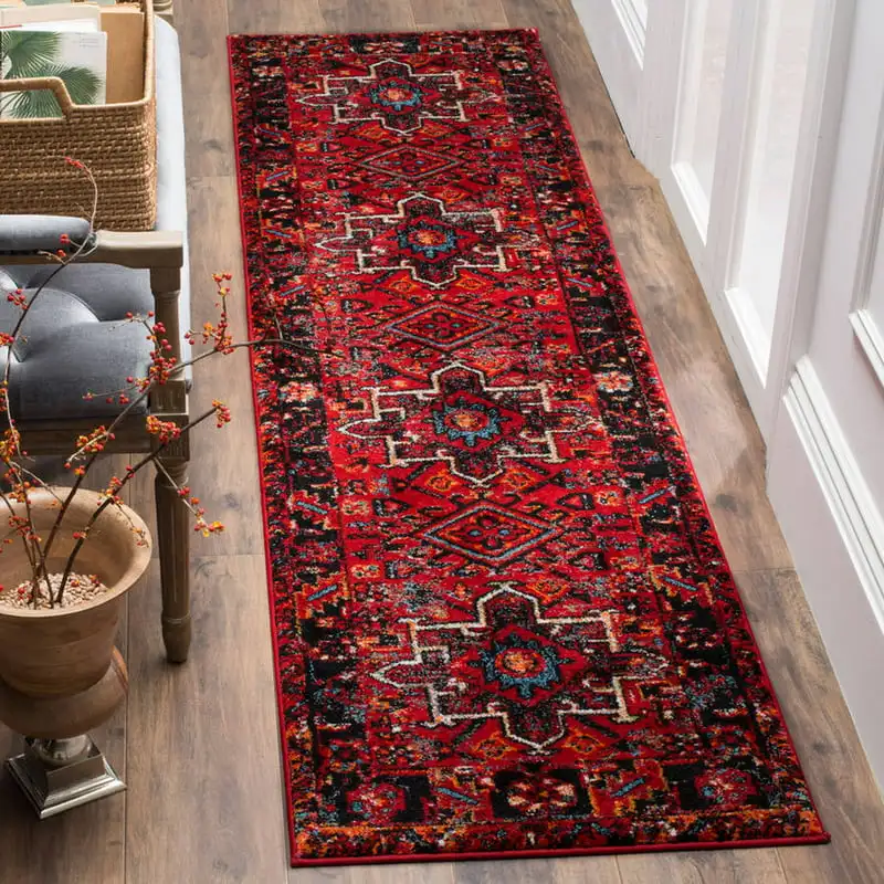 

Hamadan Dania Traditional Runner Rug, Red/Multi, 2'2" x 8'