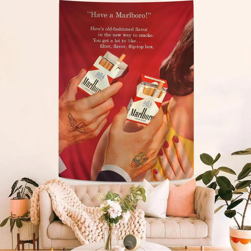 M-Marlboro винтажные сигареты с принтом большой настенный гобелен дешевые настенные