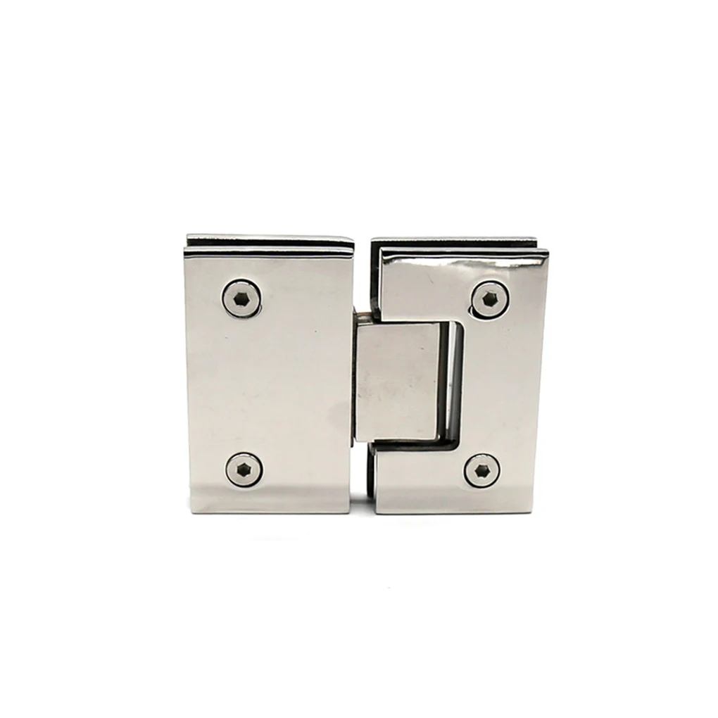 

180-Degree Polished Clip Showcase Hinge Replacement Parts Stainless Steel Cupboard Bathroom Folding Clamp Easy Install