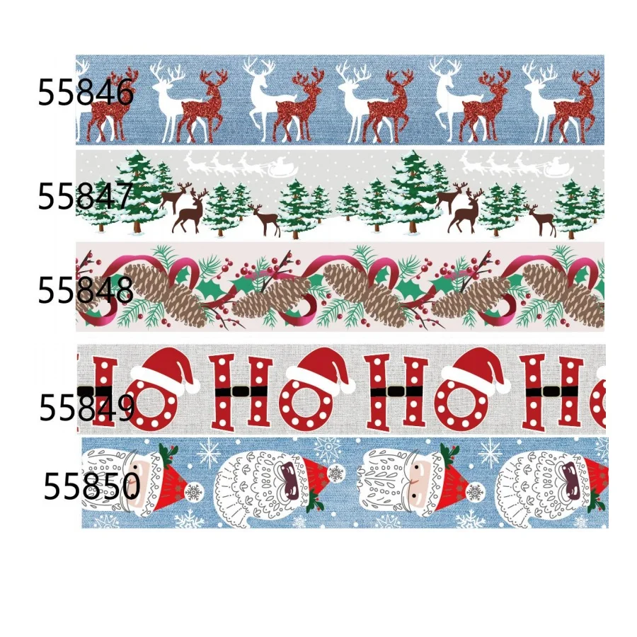 

Cartoon Christmas Decoration Grosgrain Ribbon 25mm 10yards for Hairbows Diy Decoration Crafts Material