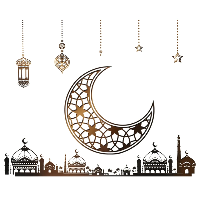 

Ramadan Mosque Moon Decoration Wall Sticker For Home Living Room Bedroom Decor Wall Murals DIY Islamic Muslim Window Decals