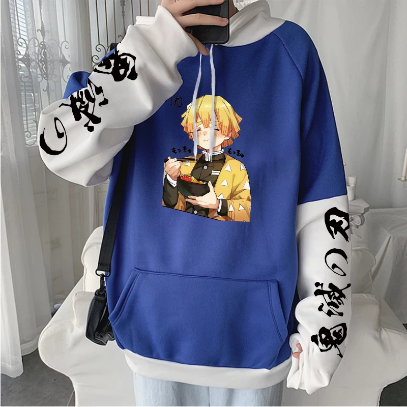 Милые толстовки Agatsuma Zenitsu с японским аниме рассекающие демонов пуловеры