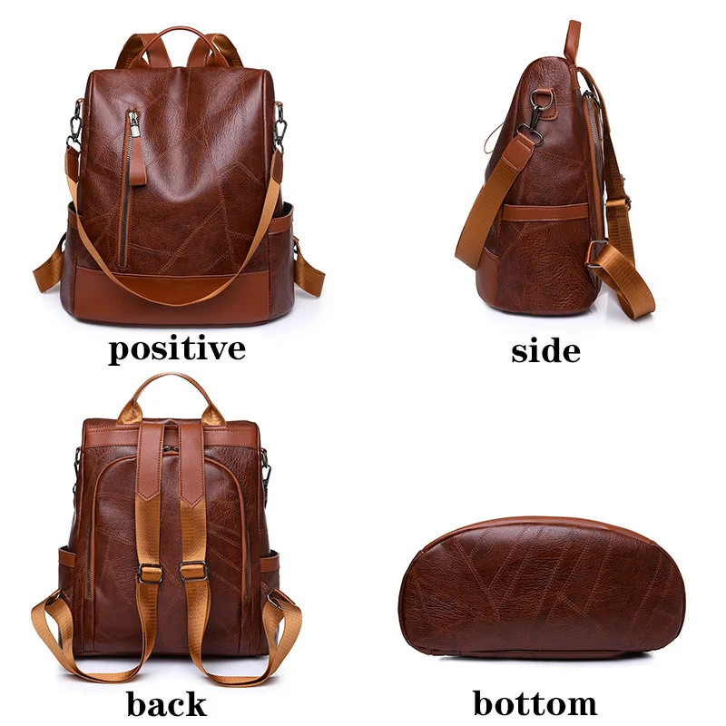 2023 New Hot Women's Backpack High Quality Soft Leather Simple Fashion Large Capacity Antitheft Shoulder school Bags for girls