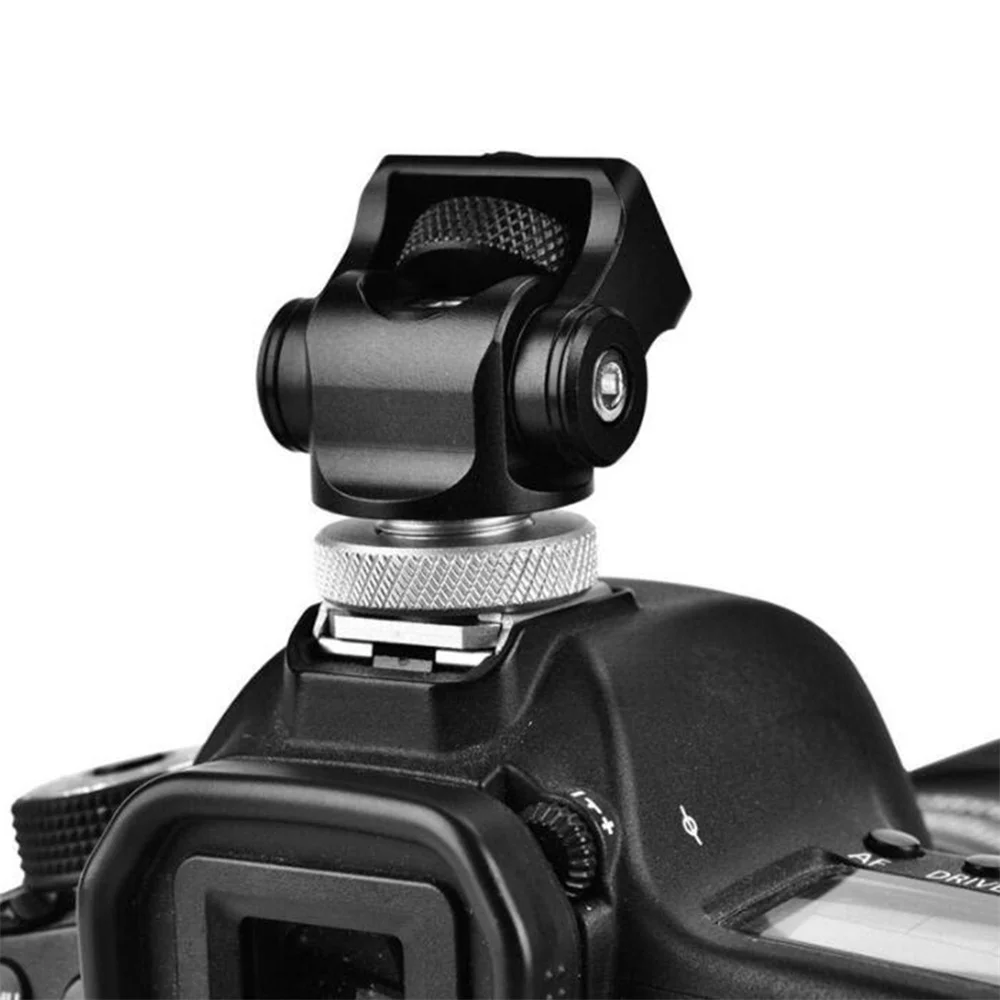

180° Adjustable Mount Monitor Bracket Holder Hot Shoe Flash Adapter Mini Gimbal for SLR Camera DSLR