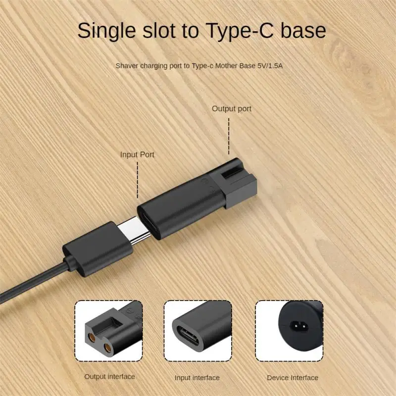 

Convenient Conversion Plug For Shaver Hair Clipper Suitable For Electric Hair Clippers Type-c Female Compact Power Cord